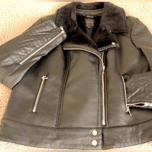 Leather jacket with fur  inside